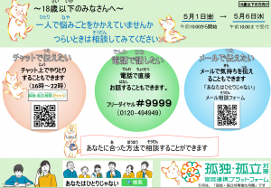 18歳以下向け　孤独・孤立相談ダイヤルチラシ