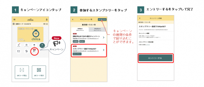 スタンプラリー参加方法　その１