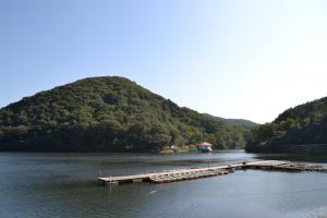 円良田湖全景の写真