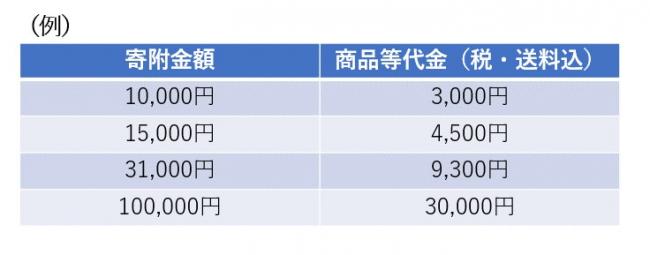 寄附金額設定例