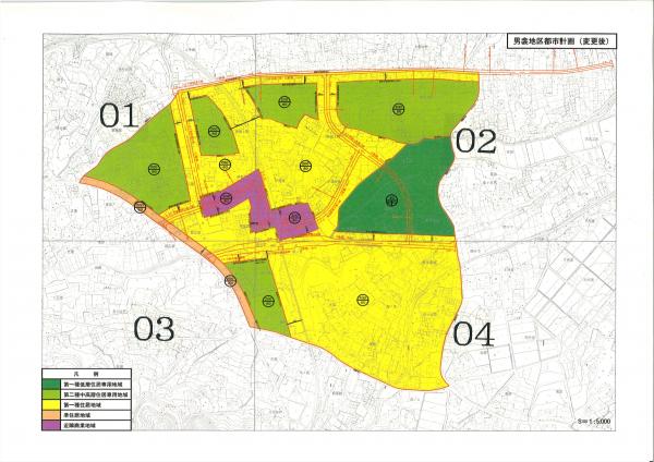 男衾駅周辺用途地域総括図