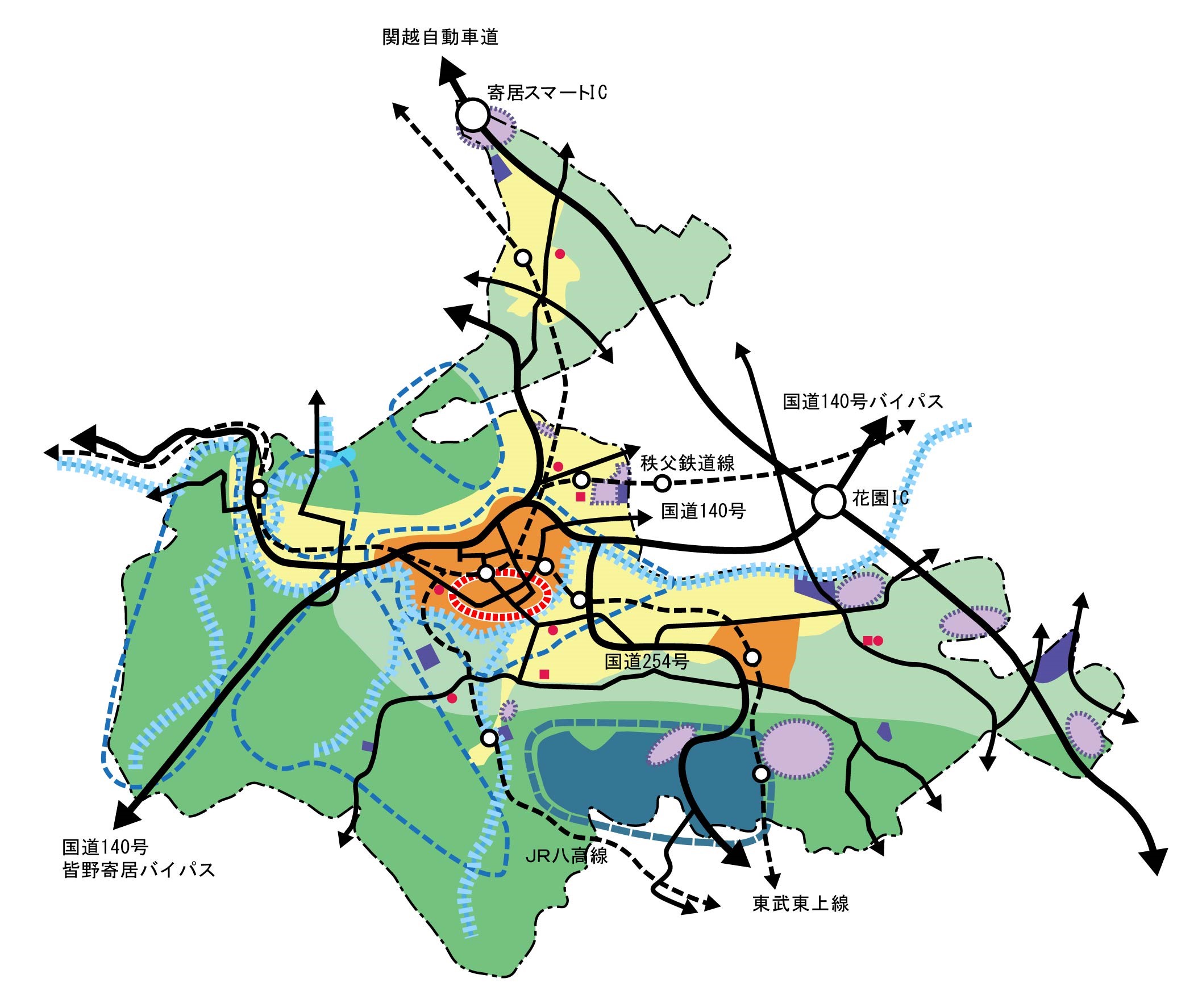 企業誘致対象地域図