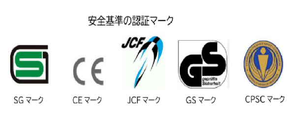 各種の安全基準認証マーク